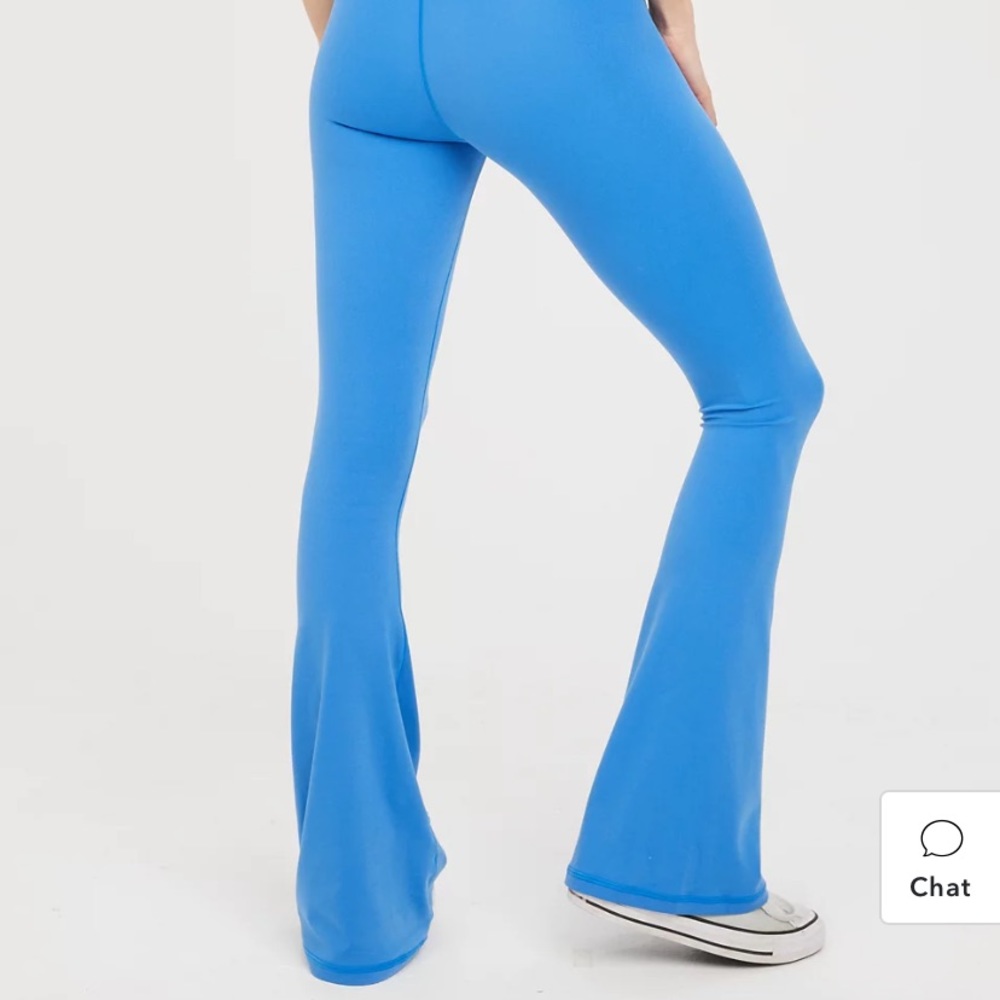 OFFLINE By Aerie Real Me High Waisted Crossover Flare Legging - Cobalt Color